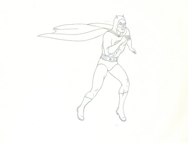 Batman Superfriends Original Production Cel and Matching Drawing Signed by Bob Singer: Batman For Sale