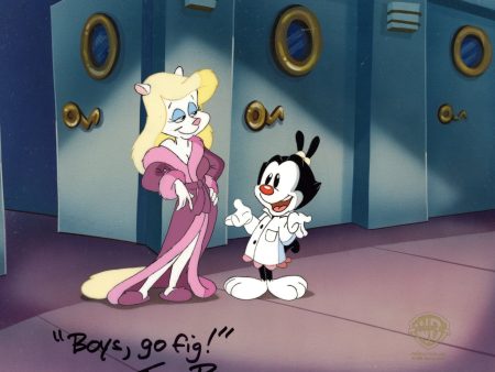 Animaniacs Original Production Cel Signed by Tom Ruegger: Minerva and Dot Sale