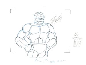 Fantastic Four Original Production Cel and Matching Drawing Signed by Stan Lee: The Thing For Cheap