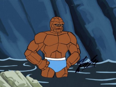 Fantastic Four Original Production Cel and Matching Drawing Signed by Stan Lee: The Thing For Cheap