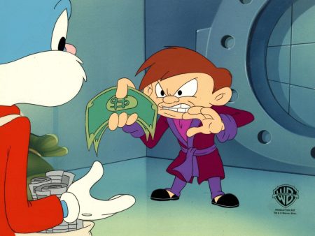 Tiny Toons Original Production Cel on Original Background with Matching Drawing: Montana Max and Buster Bunny For Discount