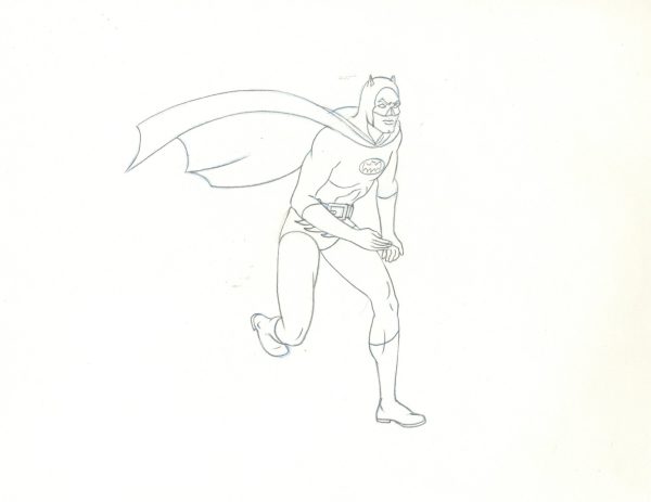 Batman Superfriends Original Production Cel and Matching Drawing Signed by Bob Singer: Batman Supply