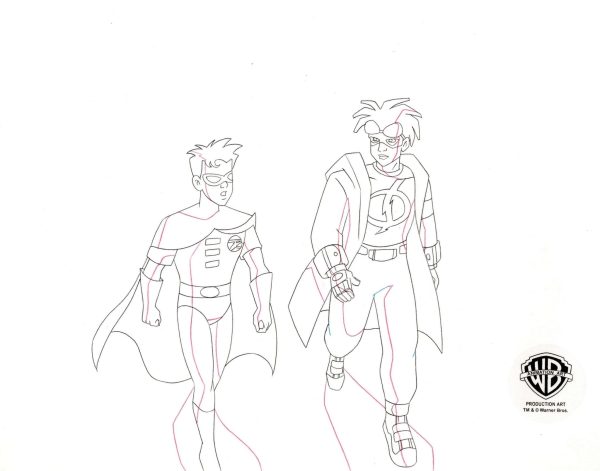 Static Shock Original Production Drawing: Static and Robin on Sale