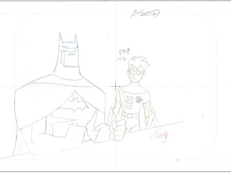 Batman, Mystery of the Batwoman Original Production Drawing:  Batman and Robin Hot on Sale