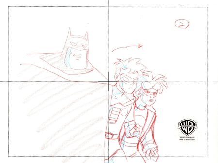 Static Shock Original Production Drawing: Static Shock, Batman, and Robin on Sale