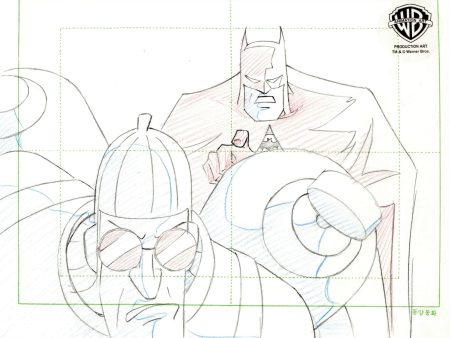 Batman The Animated Series Original Production Drawing: Batman and Condiment King For Sale