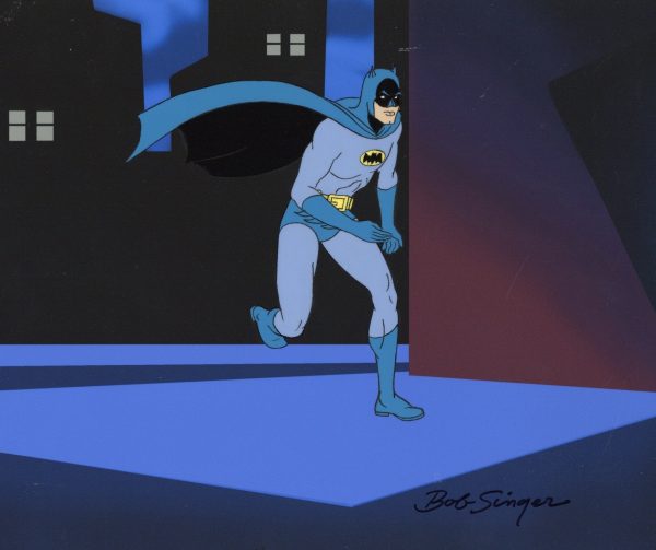 Batman Superfriends Original Production Cel and Matching Drawing Signed by Bob Singer: Batman Supply