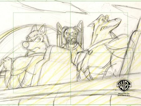 Road Rovers Original Production Layout Drawing: Blitz, Exile, and Muzzle Hot on Sale