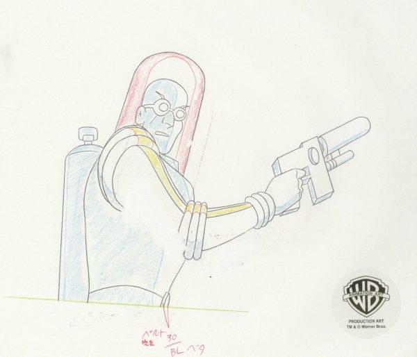 Batman The Animated Series Original Production Cel and Drawing: Mr. Freeze Fashion