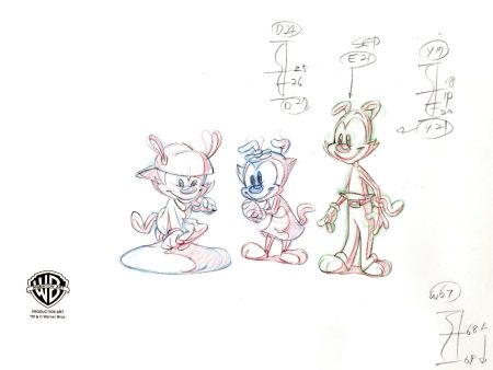 Animaniacs Original Production Drawing: Wakko, Yakko, and Dot Sale