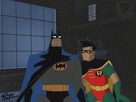 Batman The Animated Series Original Production Cel signed by Bruce Timm: Batman and Robin Sale