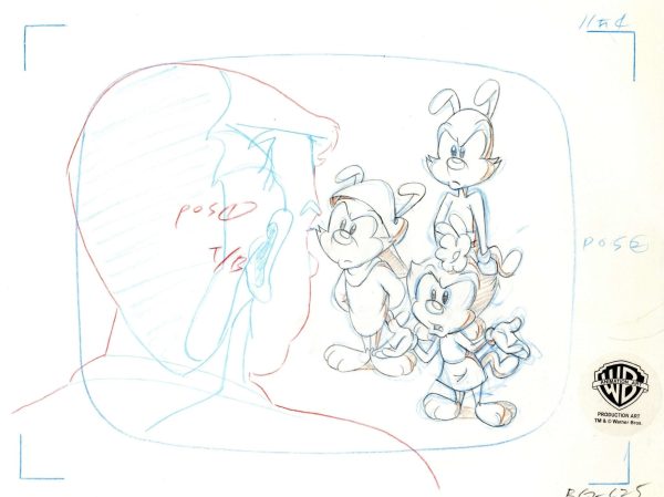 Animaniacs Original Production Drawing: Wakko, Yakko, Dot Discount