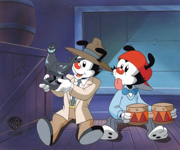 Animaniacs Original Production Cel on Original Background: Yakko and Wakko For Sale