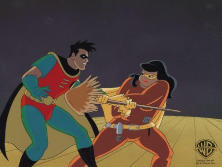 Batman The Animated Series Original Production Cel: Robin and Mighty Mom Hot on Sale