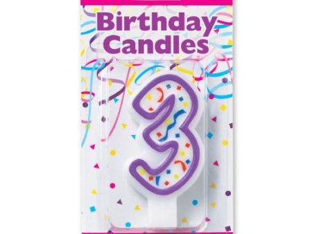 Candles - Numeral 3, 3 H Discount