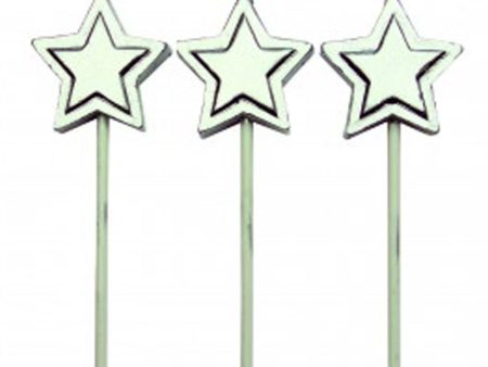 Candles - Silver Stars Set 8 Hot on Sale