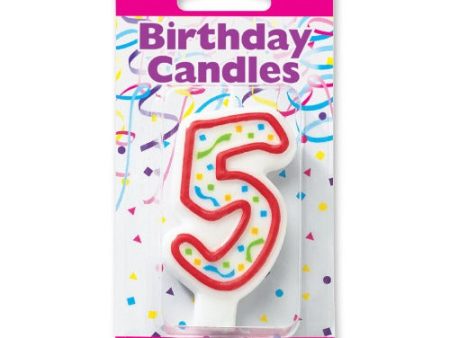 Candles - Numeral 5, 3 H For Discount